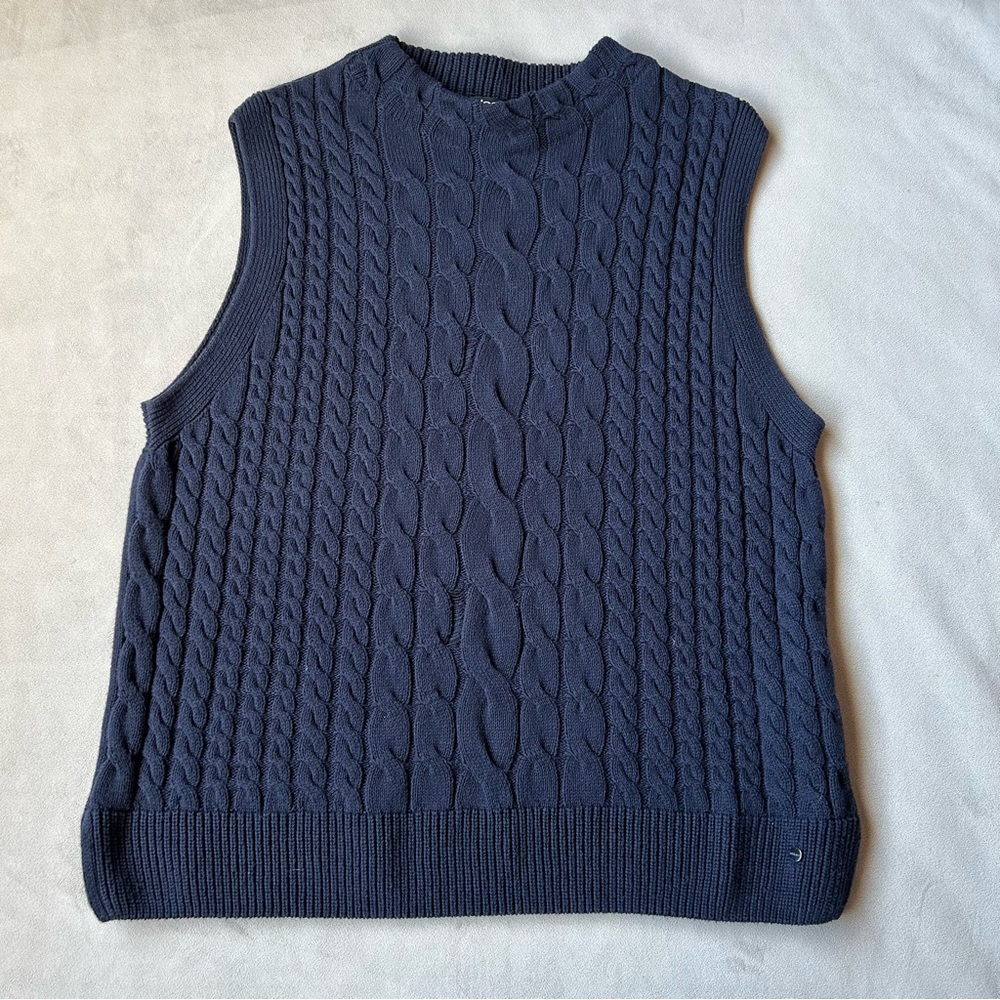 Olsen ~ Cable Knit Sweater Vest ~ Ink Blue ~ Women’s Size S-M 8